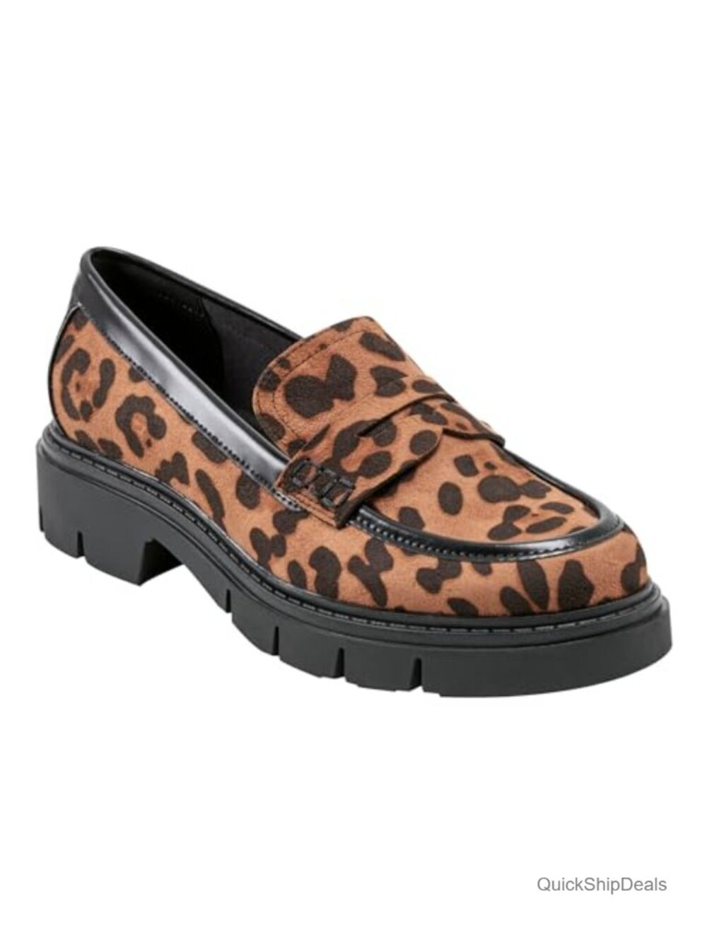Marc Fisher Cube Slip-On Penny Loafers Animal Print 1.6" Heel